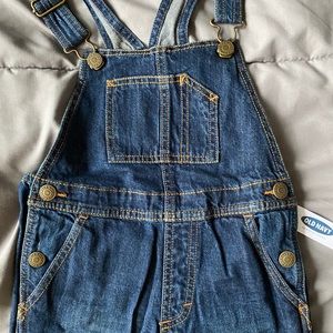 Old Navy Toddler Unisex Blue Denim Overalls 5T 5A NWT